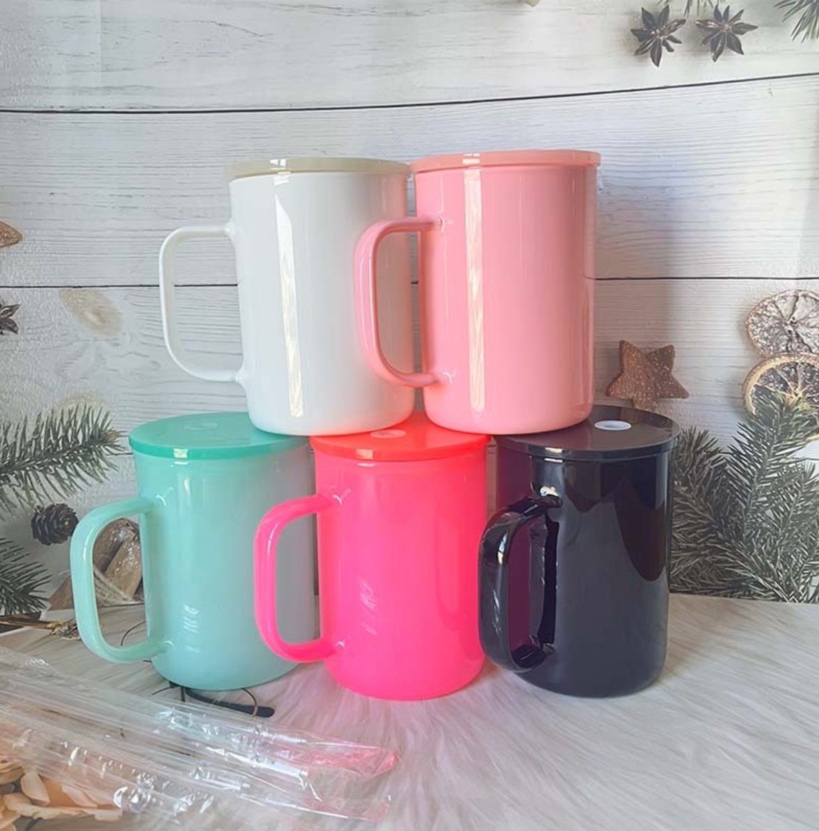 17oz. Glass Can Mug with Lid/Handle/Straw - My Vinyl Craft