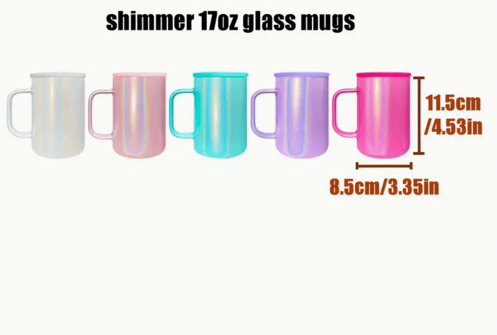 17oz Shimmer Glass Mugs - My Vinyl Craft