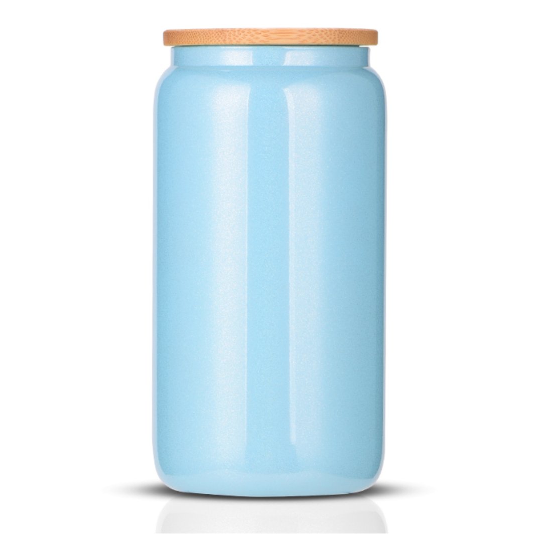 17OZ Sublimation Glass Can with Bamboo Lid and Straw - My Vinyl Craft