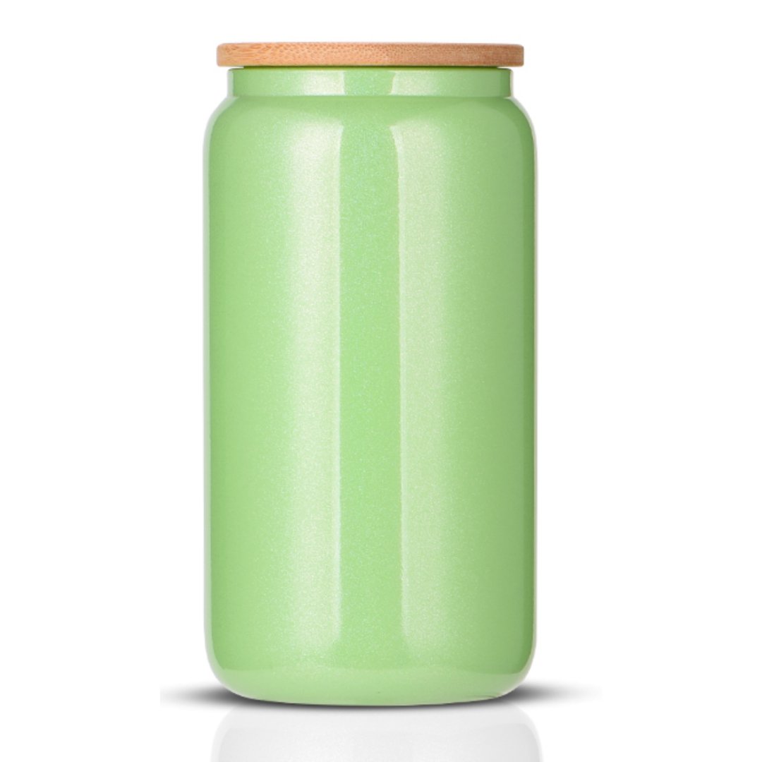 17OZ Sublimation Glass Can with Bamboo Lid and Straw - My Vinyl Craft