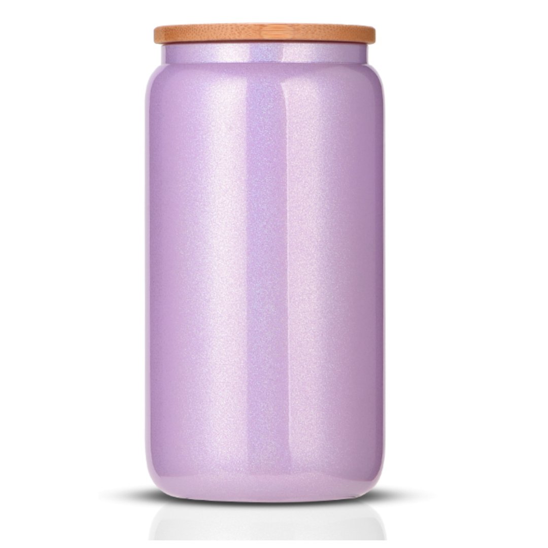 17OZ Sublimation Glass Can with Bamboo Lid and Straw - My Vinyl Craft