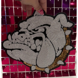 Bulldog Gold Large Iron On Patch