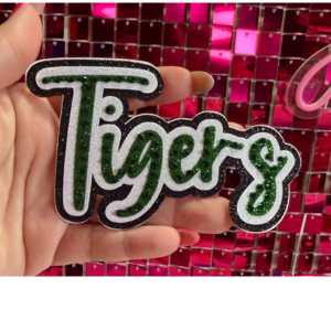 Green Tigers Rhinestone Iron On Patch