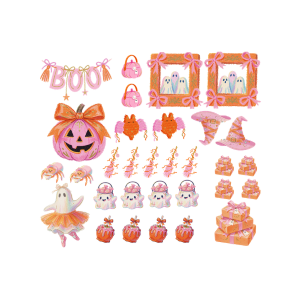 Pink Halloween Element UV DTF Sheet