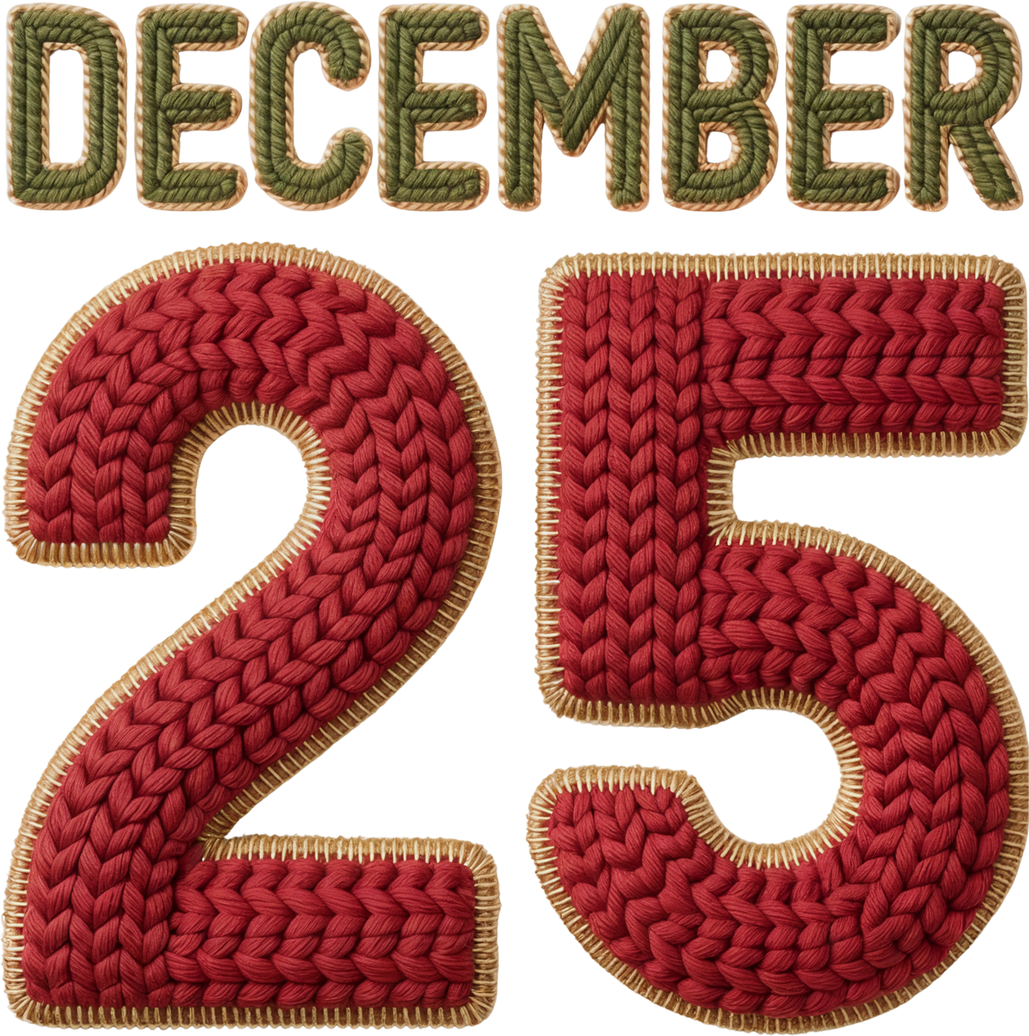 CH55 - Dec 25 Yarn DTF Transfer