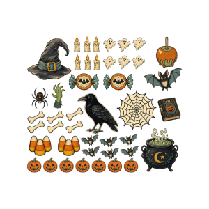 Spooky Halloween Element UV DTF Sheet