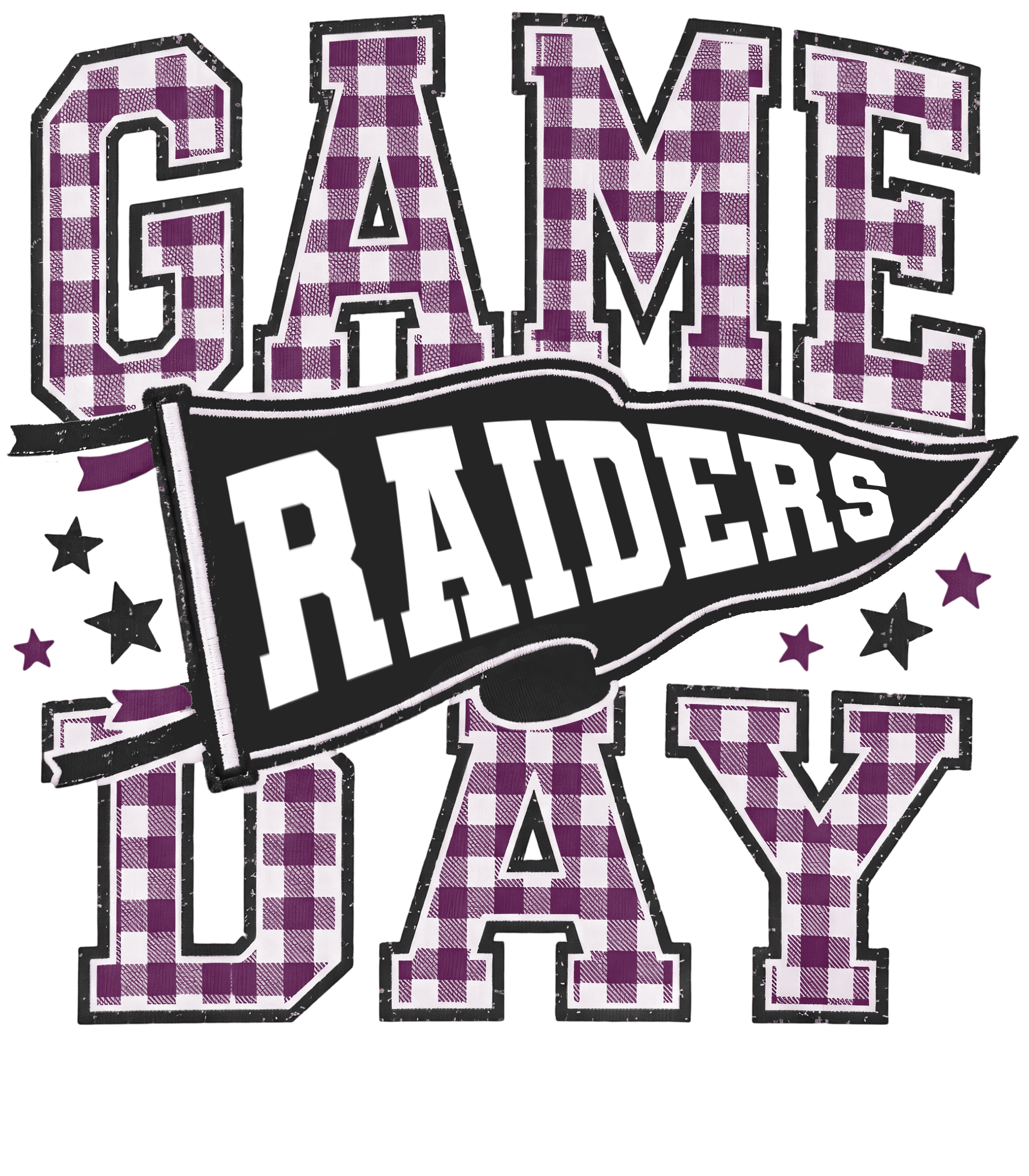 Raiders Gingham DTF Transfer