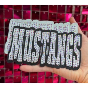 Mustangs Oversize Hat Rhinestone Transfer