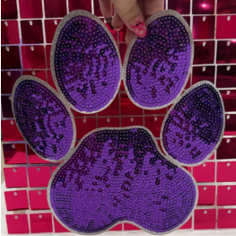 Purple Paw Large Iron On Patch