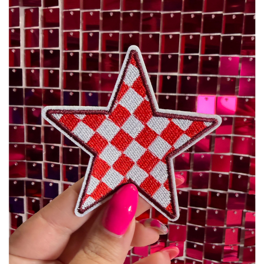 Checkered Stars Iron on Patch