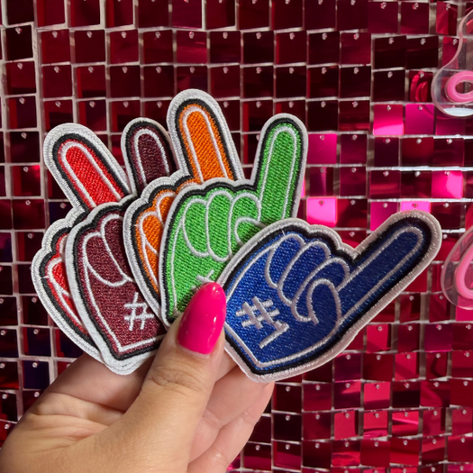 Foam Finger Colors Iron on Patch