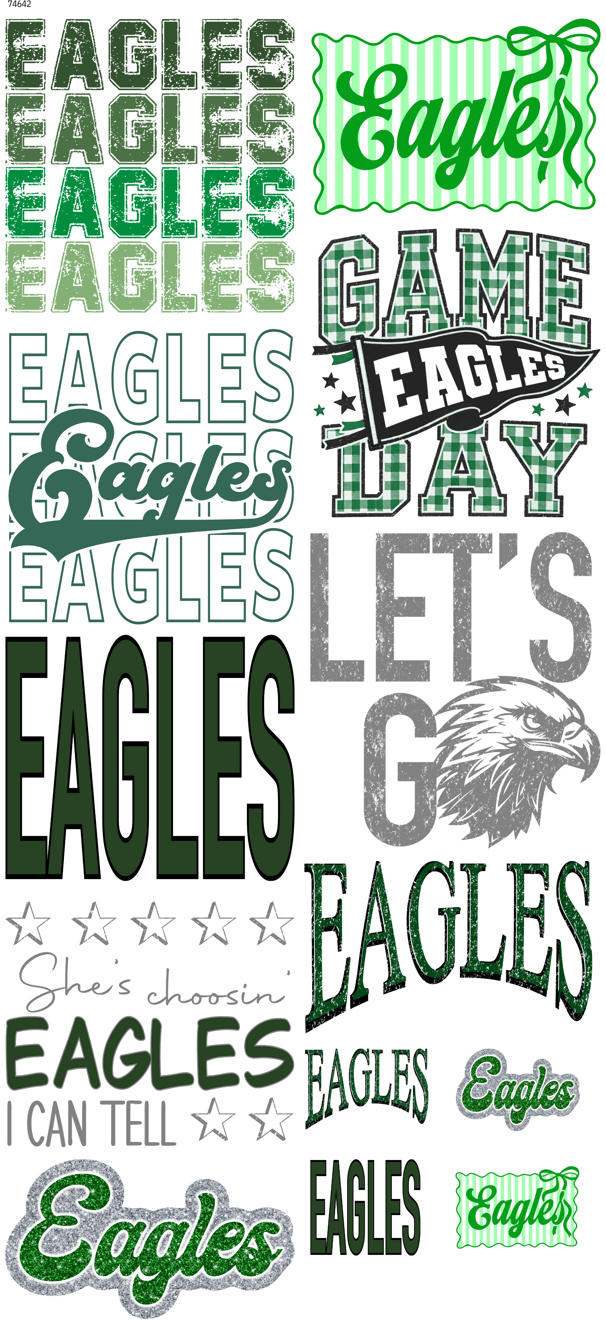 Eagles 26 Mascot Pre-Made DTF Transfer