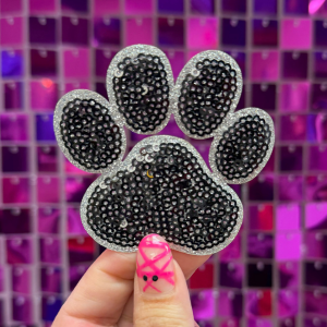 Sequins Paw Prints Iron On Patch