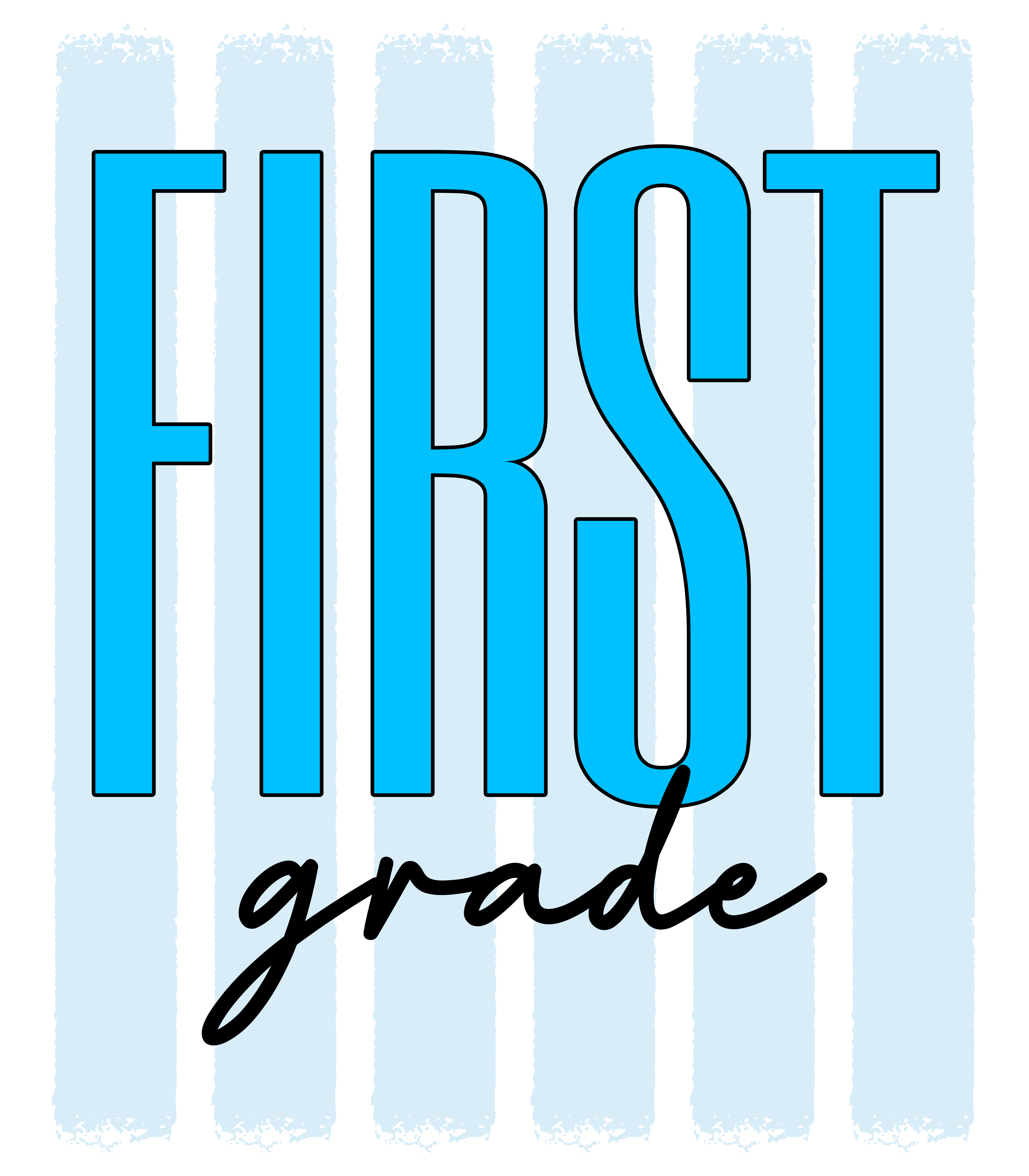 GL1 - Neon Stripe Block Grade PreK-4th Grade DTF Transfer
