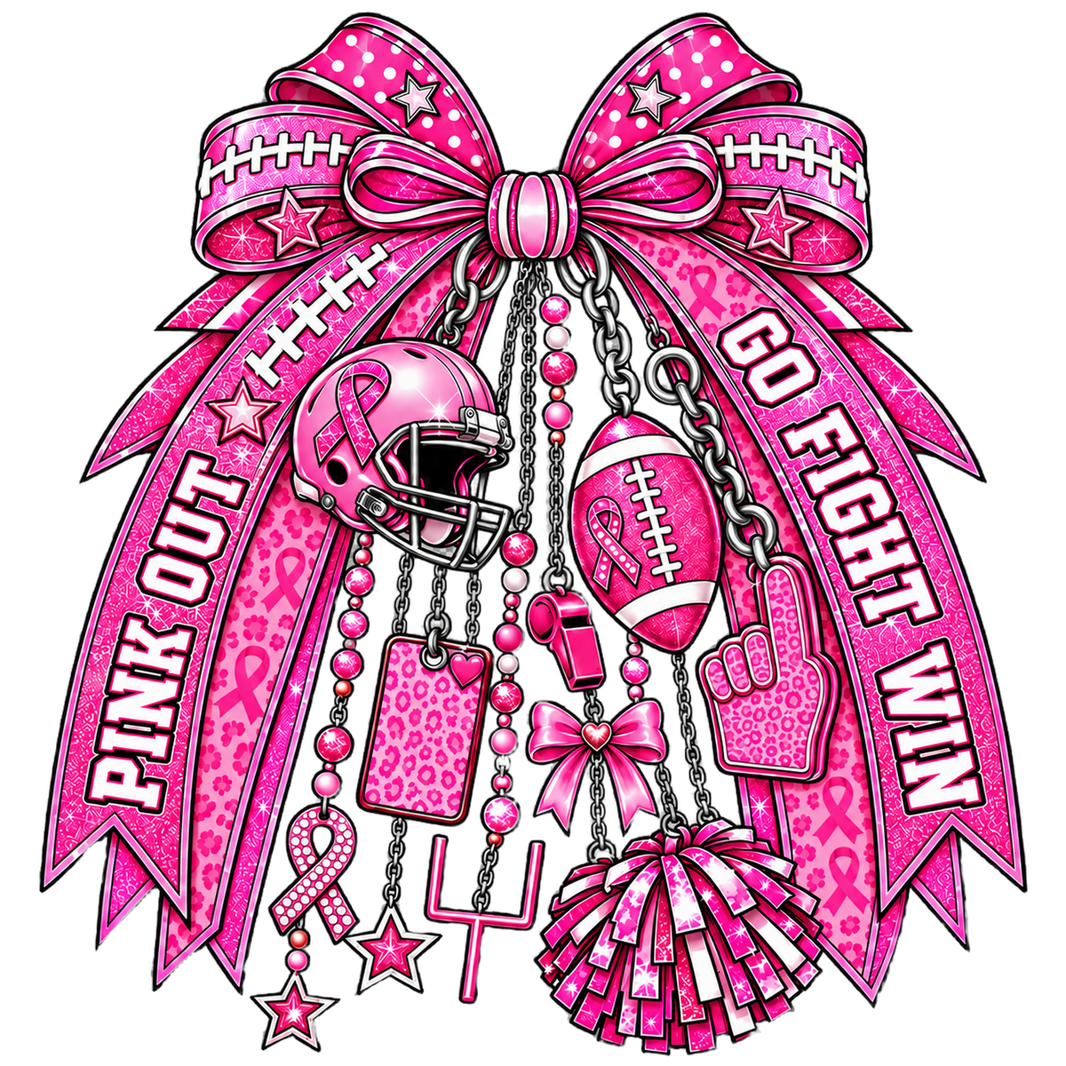 Pink Out Bow DTF Transfer