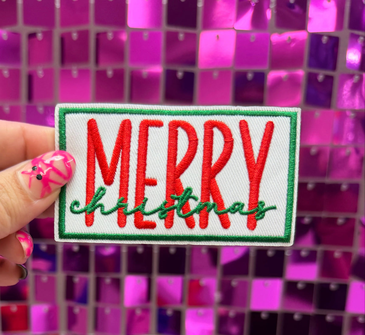 Merry Christmas Iron On Patch