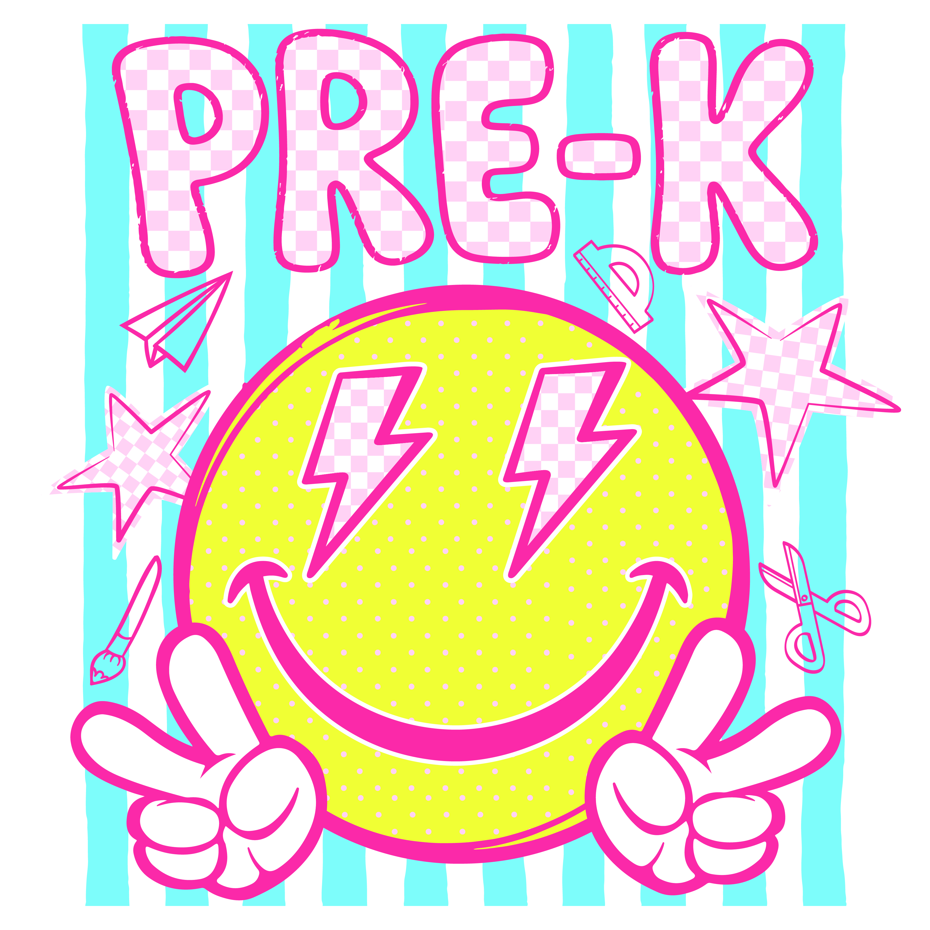 GL2 - Retro Smiley Grade PreK-4th Grade DTF Transfer