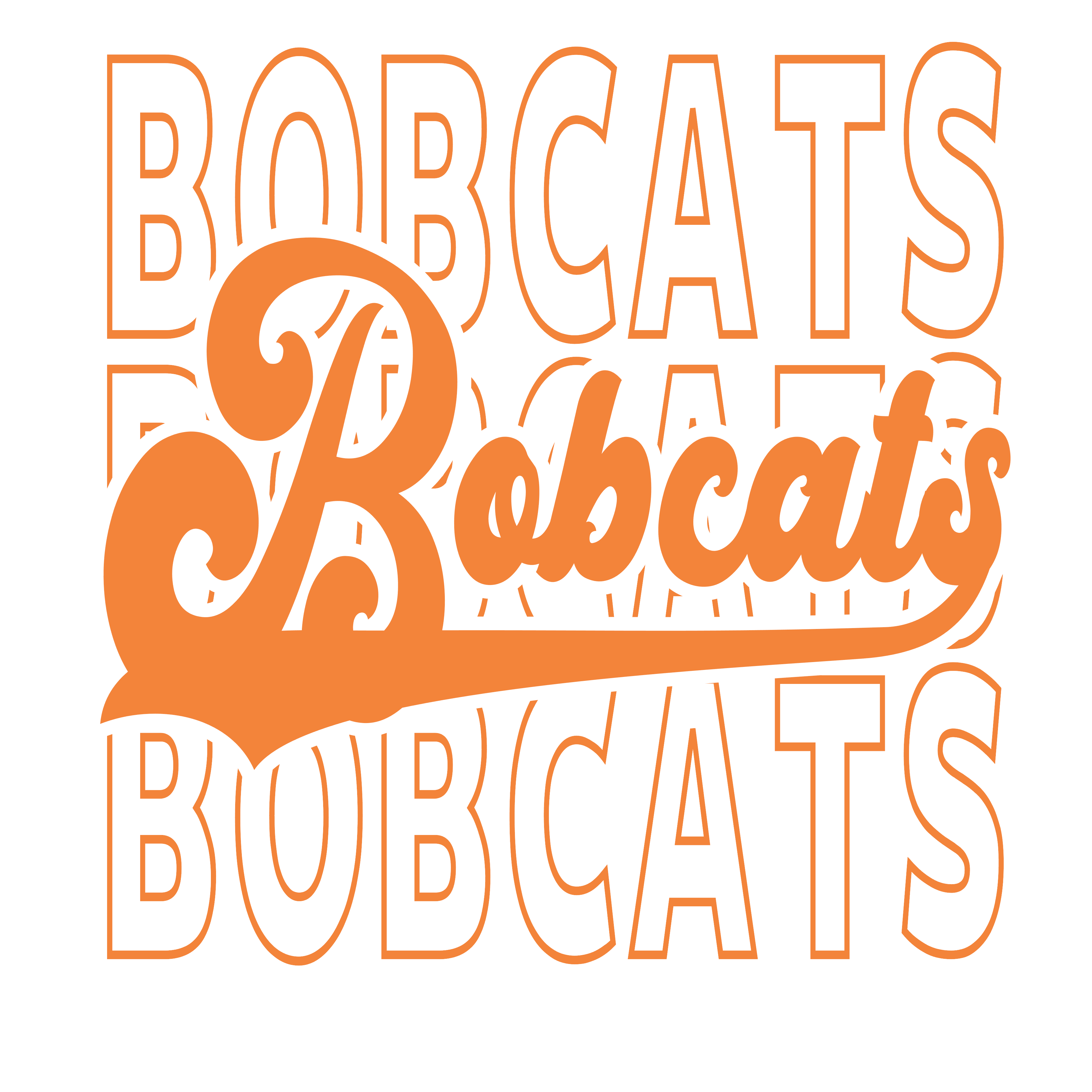 Stacked Varsity Bobcats DTF Transfer