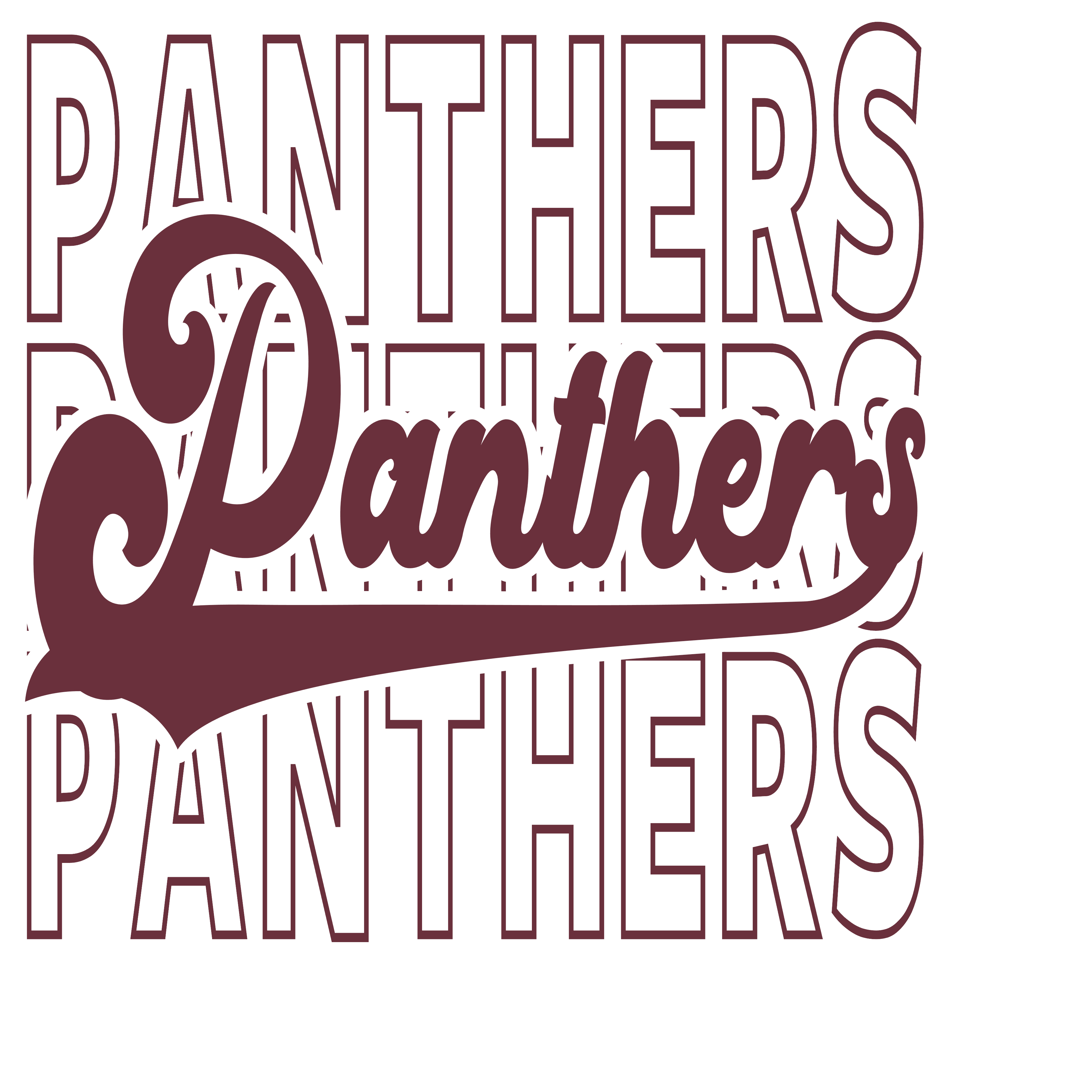 Stacked Varsity Panthers DTF Transfer