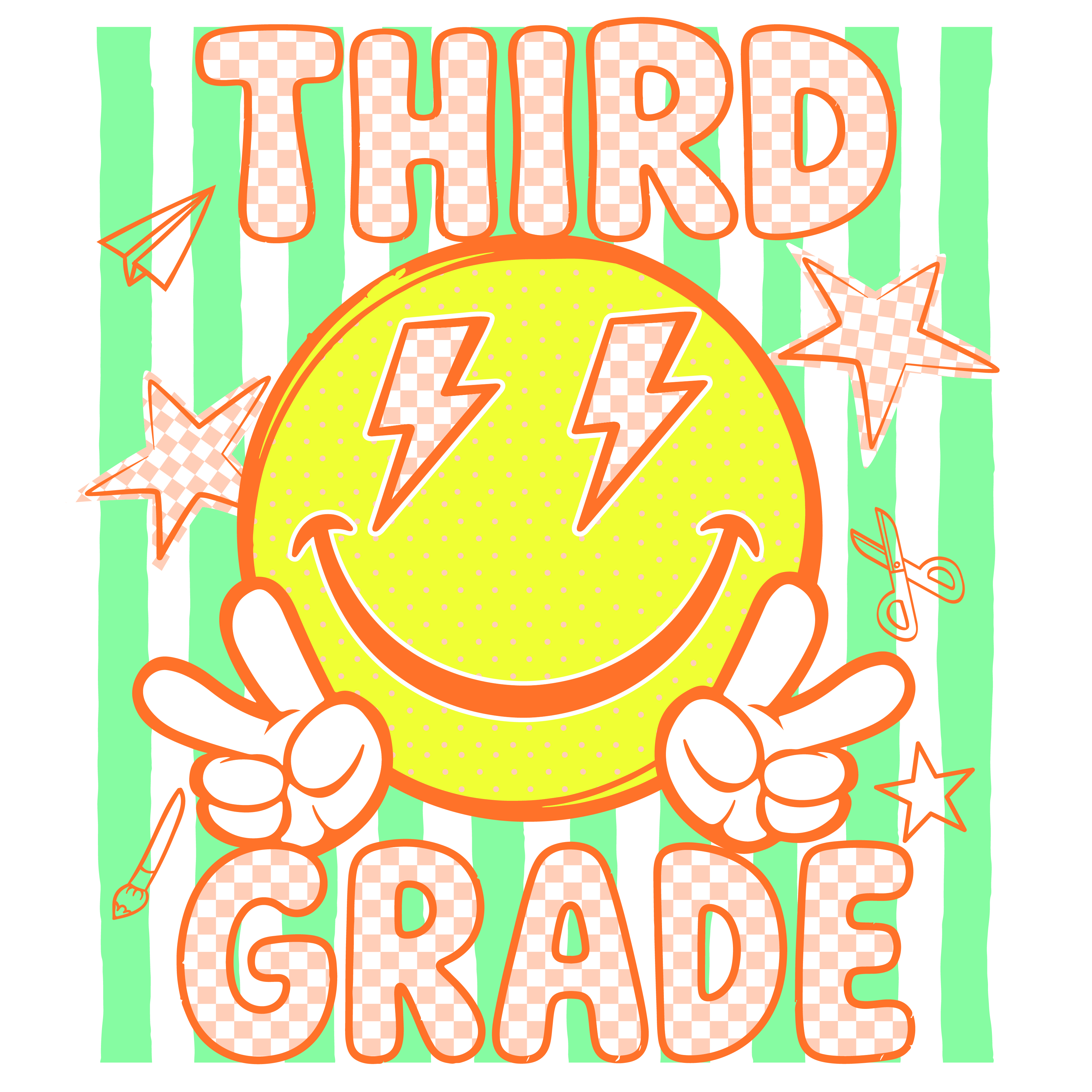 GL2 - Retro Smiley Grade PreK-4th Grade DTF Transfer