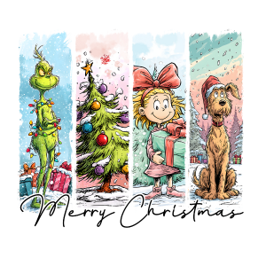 CH32 - Grinchmas Watercolor Blocks DTF Transfer