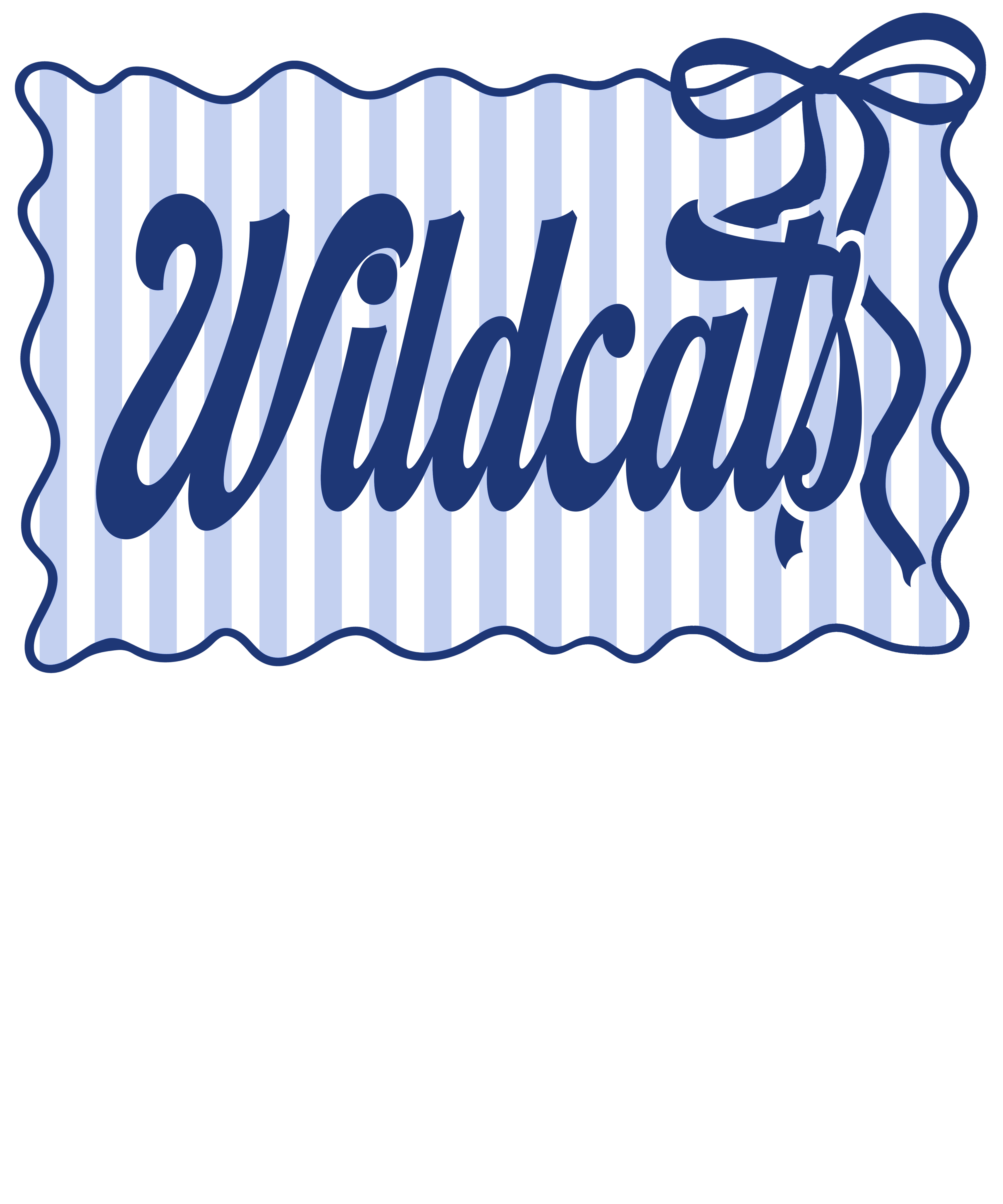SP81 - Striped Bow Wildcats DTF Transfer