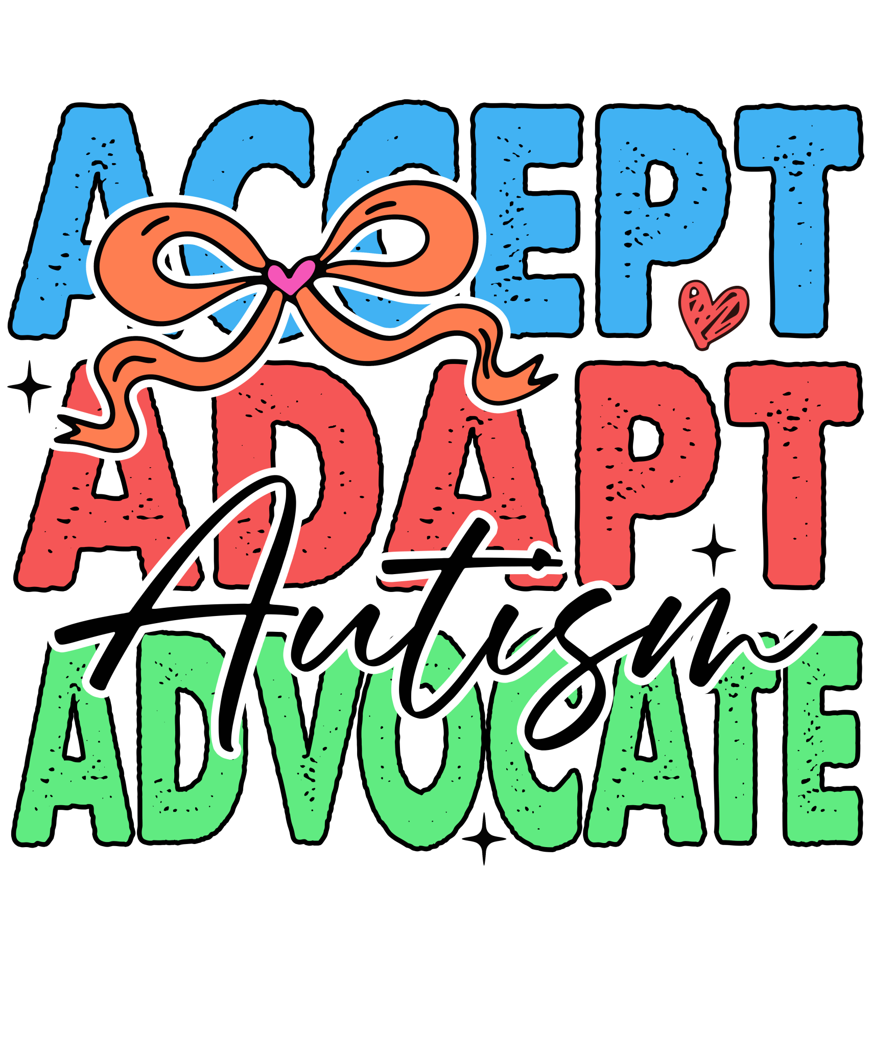 AU1 - Accept Adapt Advocate DTF Transfer - My Vinyl Craft