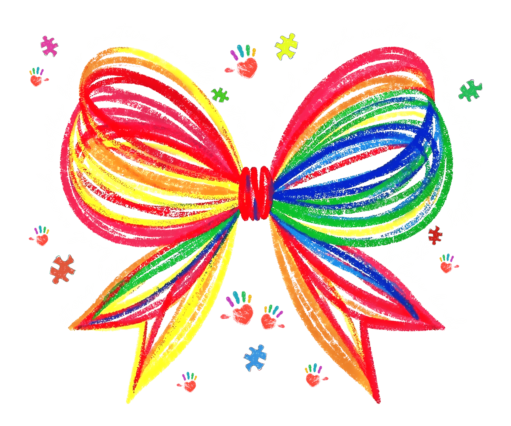 AU11 - Crayon Bow DTF Transfer - My Vinyl Craft