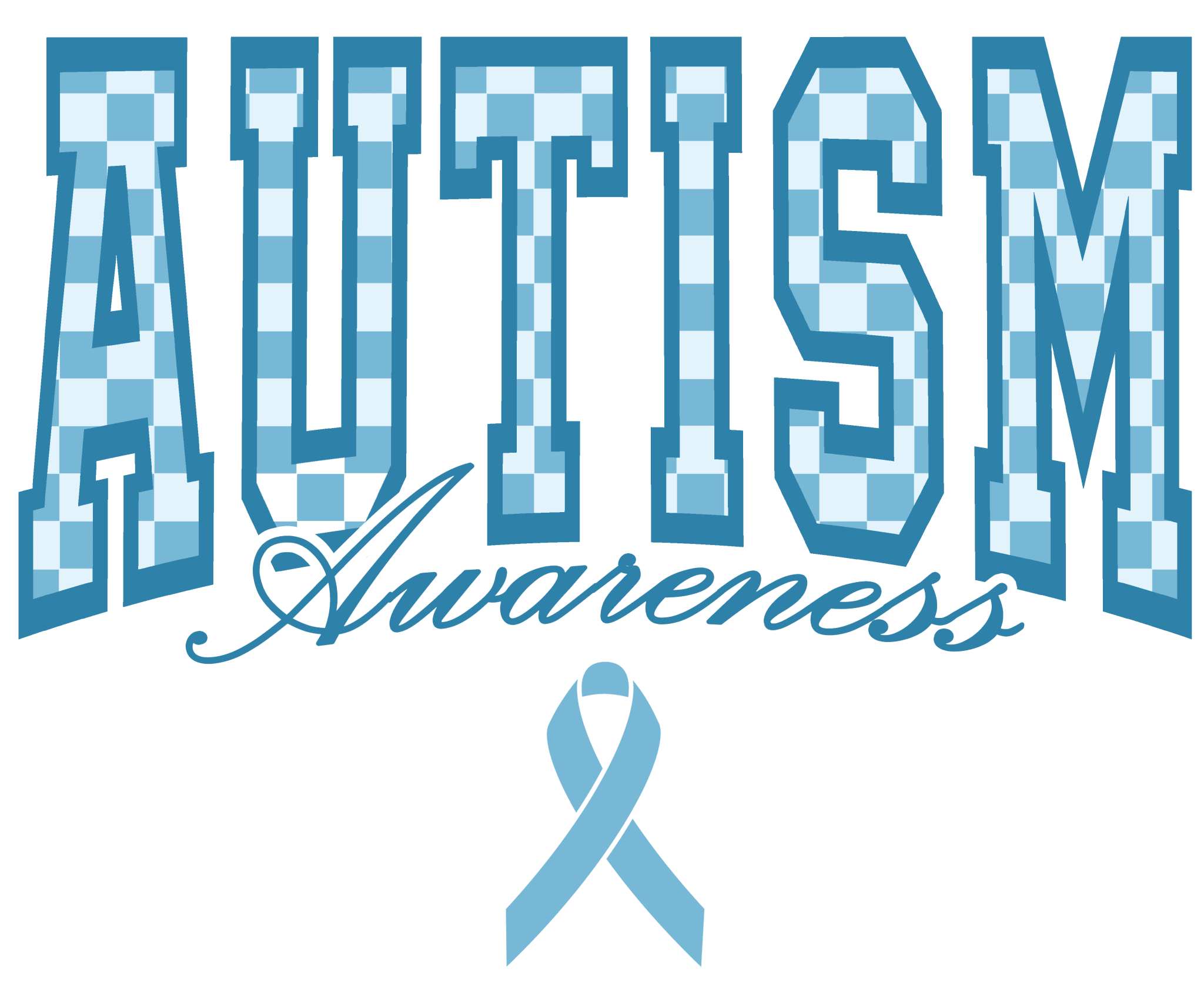 AU5 - Autism Checkered DTF Transfer - My Vinyl Craft