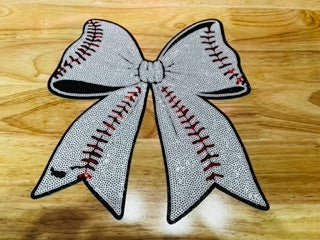 Baseball Bow Sequins Patch - My Vinyl Craft