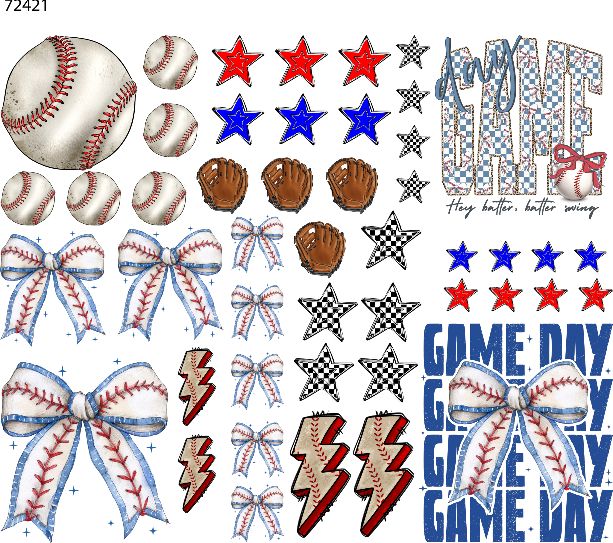 Baseball Element UV DTF Sheet - My Vinyl Craft