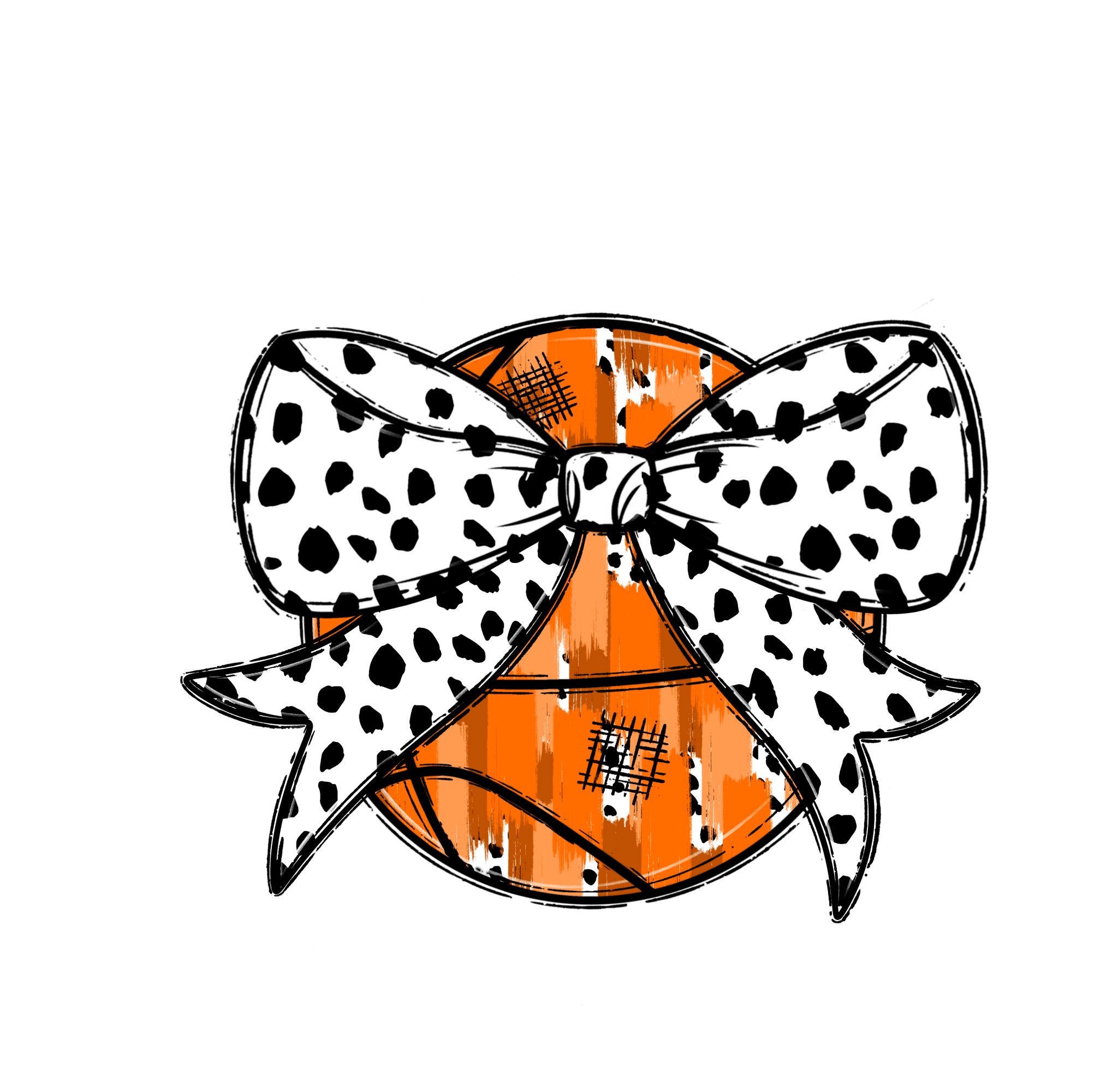 Basketball Bow Dot DTF Transfer - My Vinyl Craft