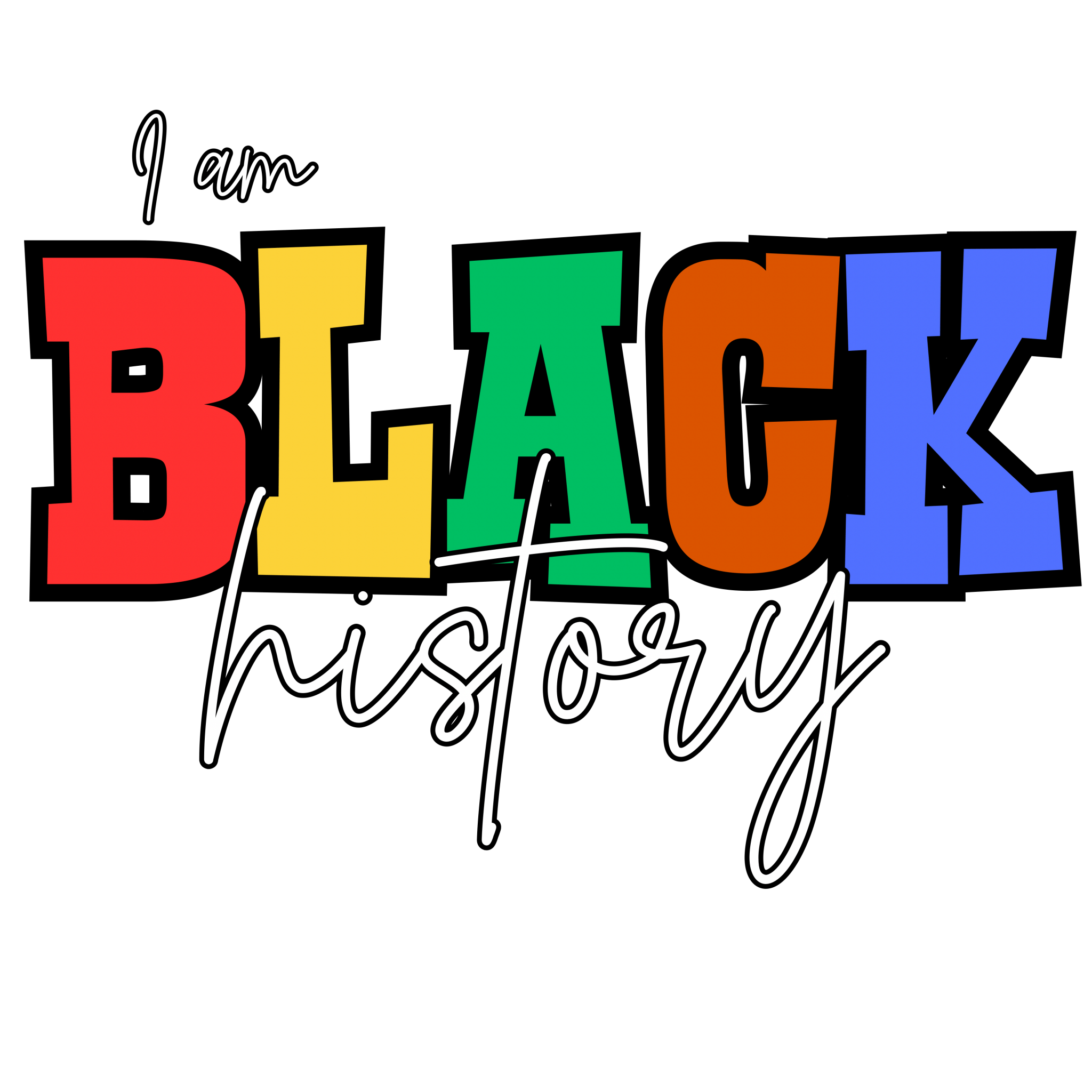 BH5 - I Am Black History DTF Transfer - My Vinyl Craft