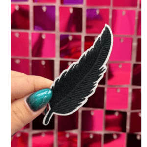 Black Feather Iron On Patch - My Vinyl Craft
