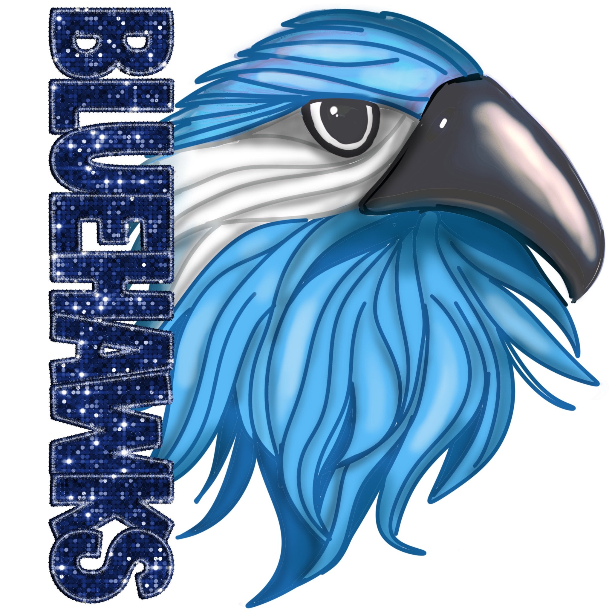 Bluehawks Sequins DTF Transfer - SP25 - My Vinyl Craft