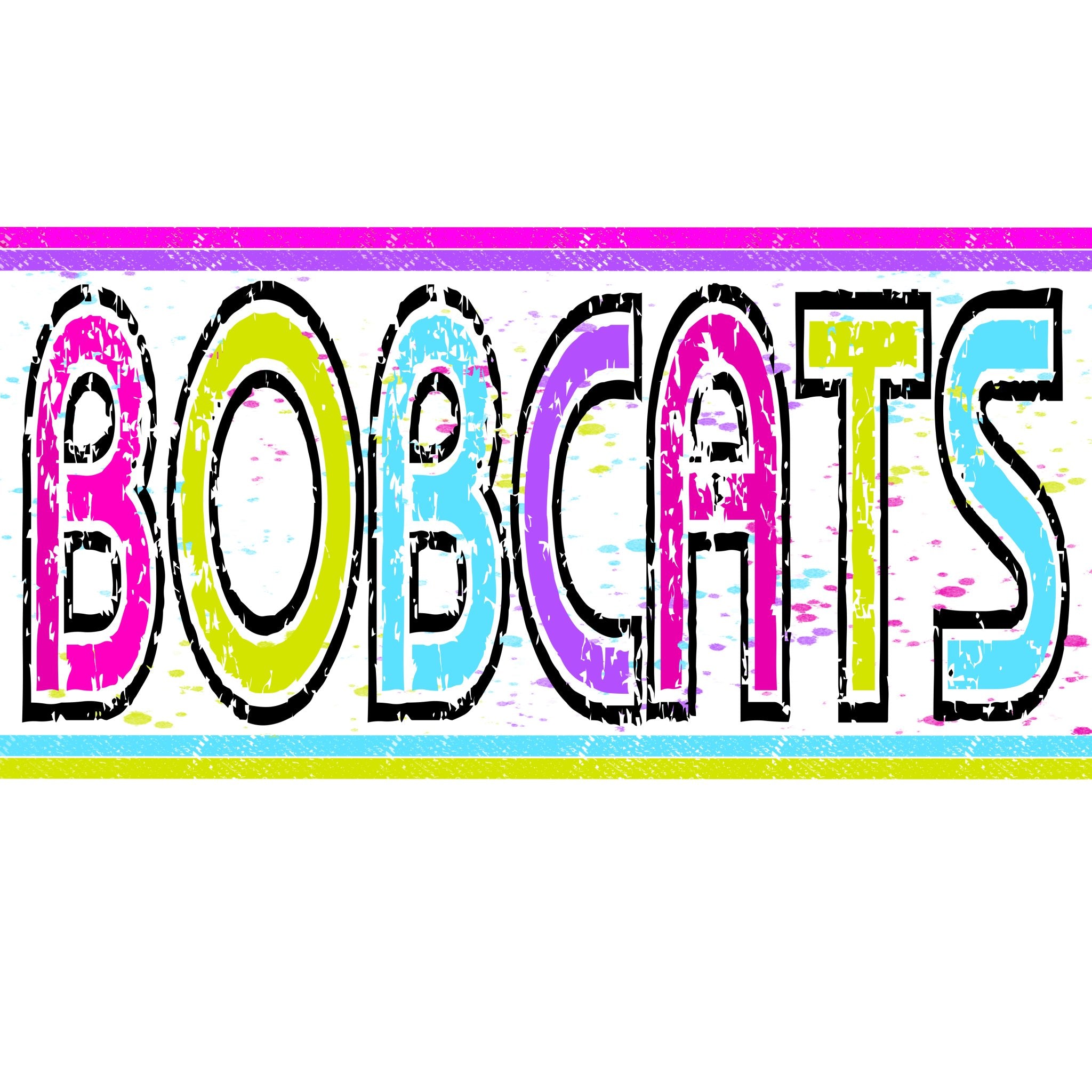 Bobcats Splatter DTF Transfer - My Vinyl Craft