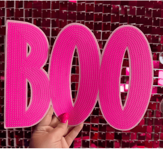 Boo Large Iron On Patch - My Vinyl Craft