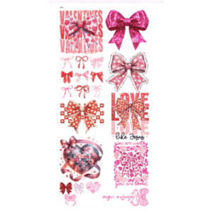 Bow Valentines Pre - Made Gangsheet DTF Transfer - My Vinyl Craft