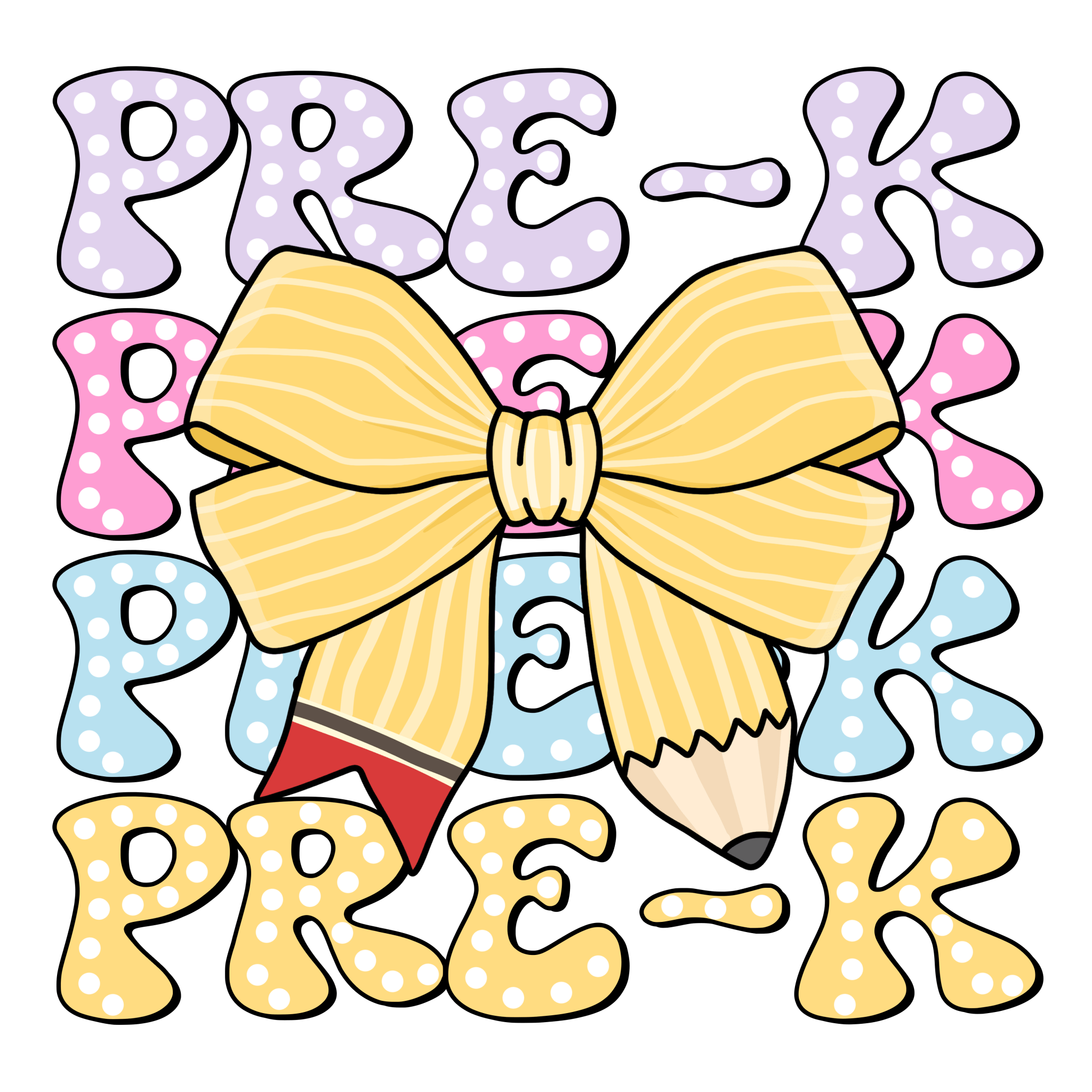 Bright Bow Preschool - 5th Grade DTF Transfer - My Vinyl Craft