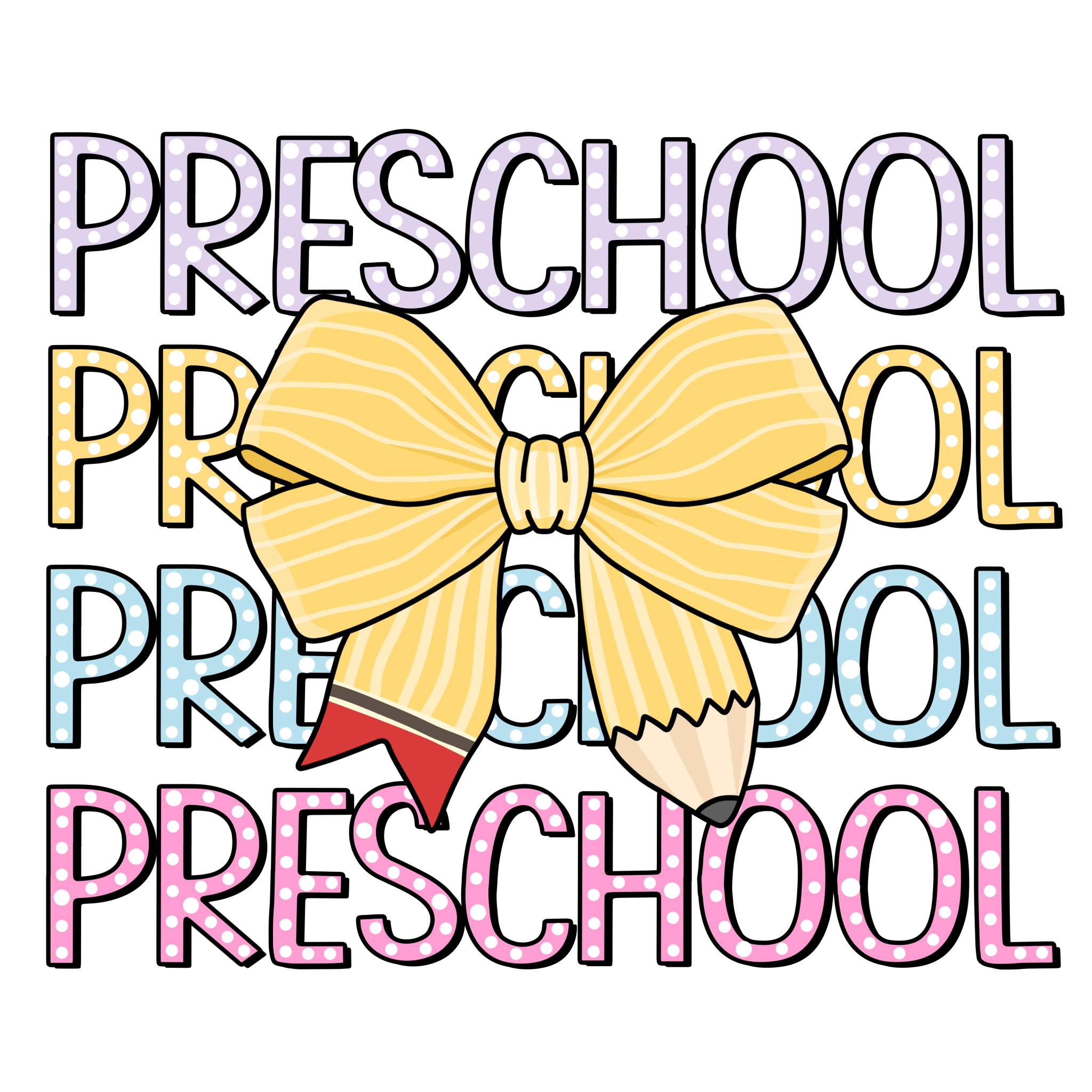 Bright Bow Preschool - 5th Grade DTF Transfer - My Vinyl Craft