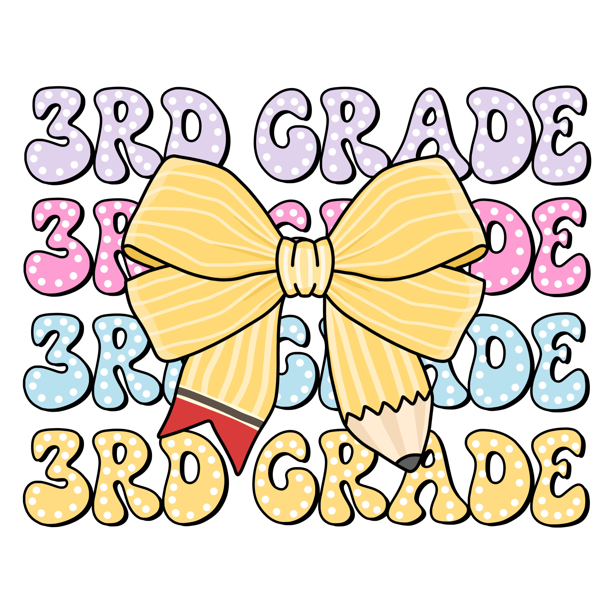 Bright Bow Preschool - 5th Grade DTF Transfer - My Vinyl Craft