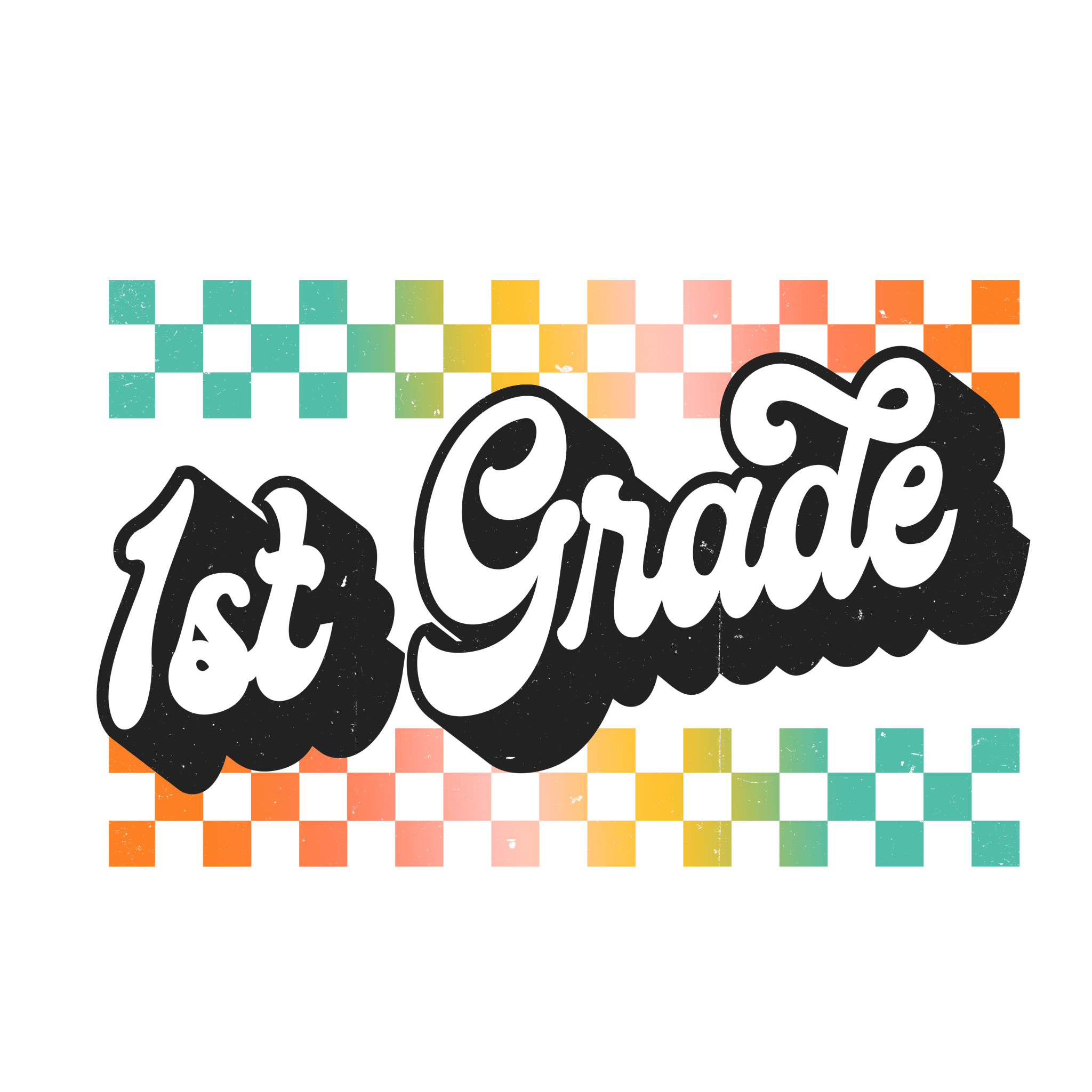 Bright Checkered PreK - 5th Grade DTF Transfer - My Vinyl Craft