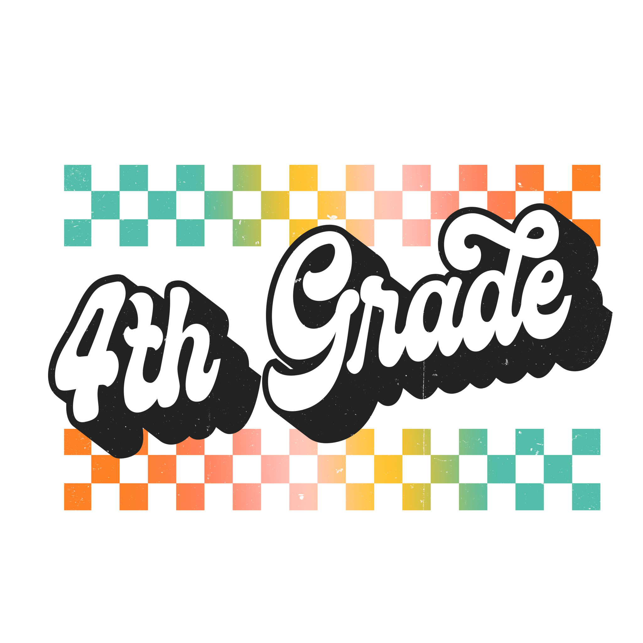 Bright Checkered PreK - 5th Grade DTF Transfer - My Vinyl Craft