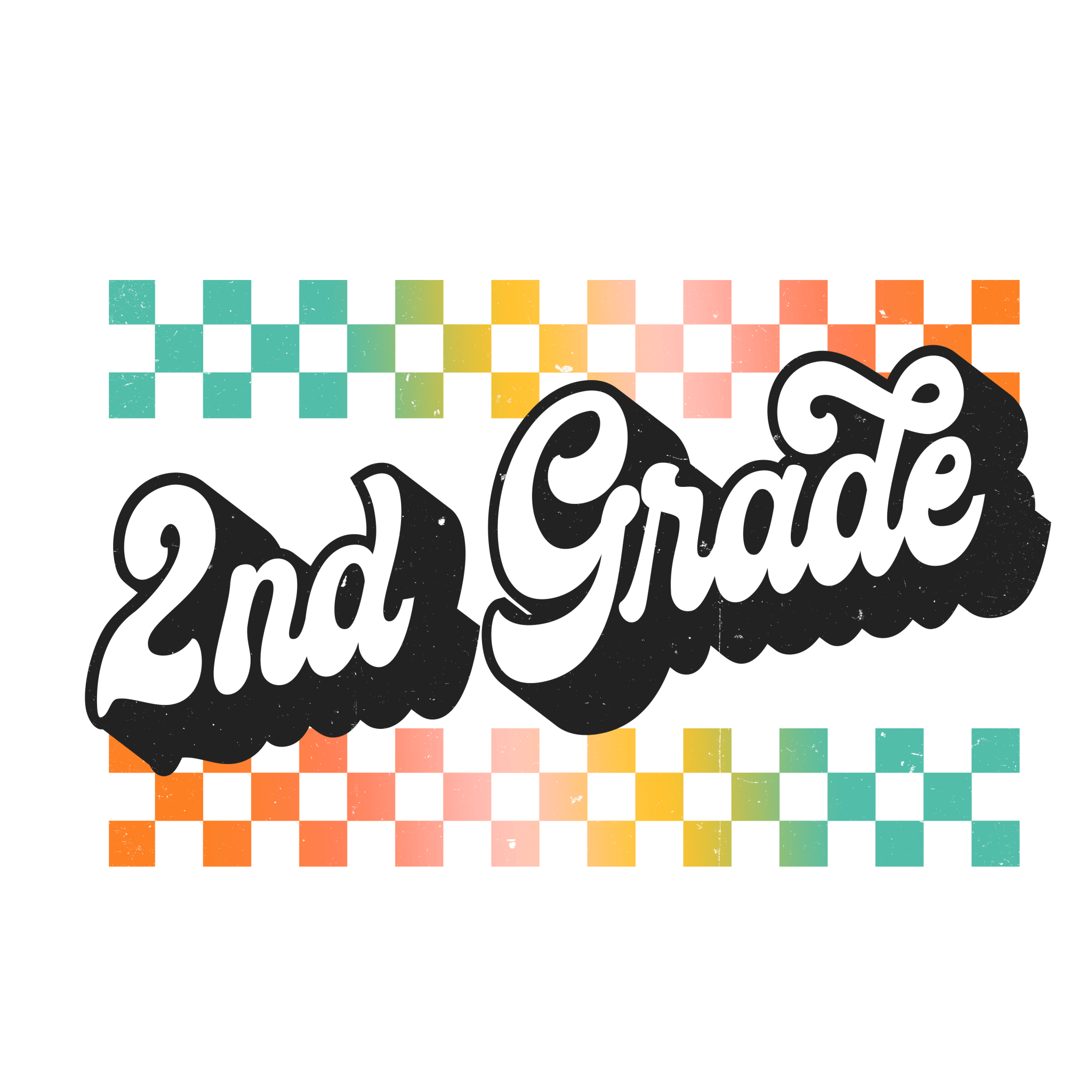 Bright Checkered PreK - 5th Grade DTF Transfer - My Vinyl Craft