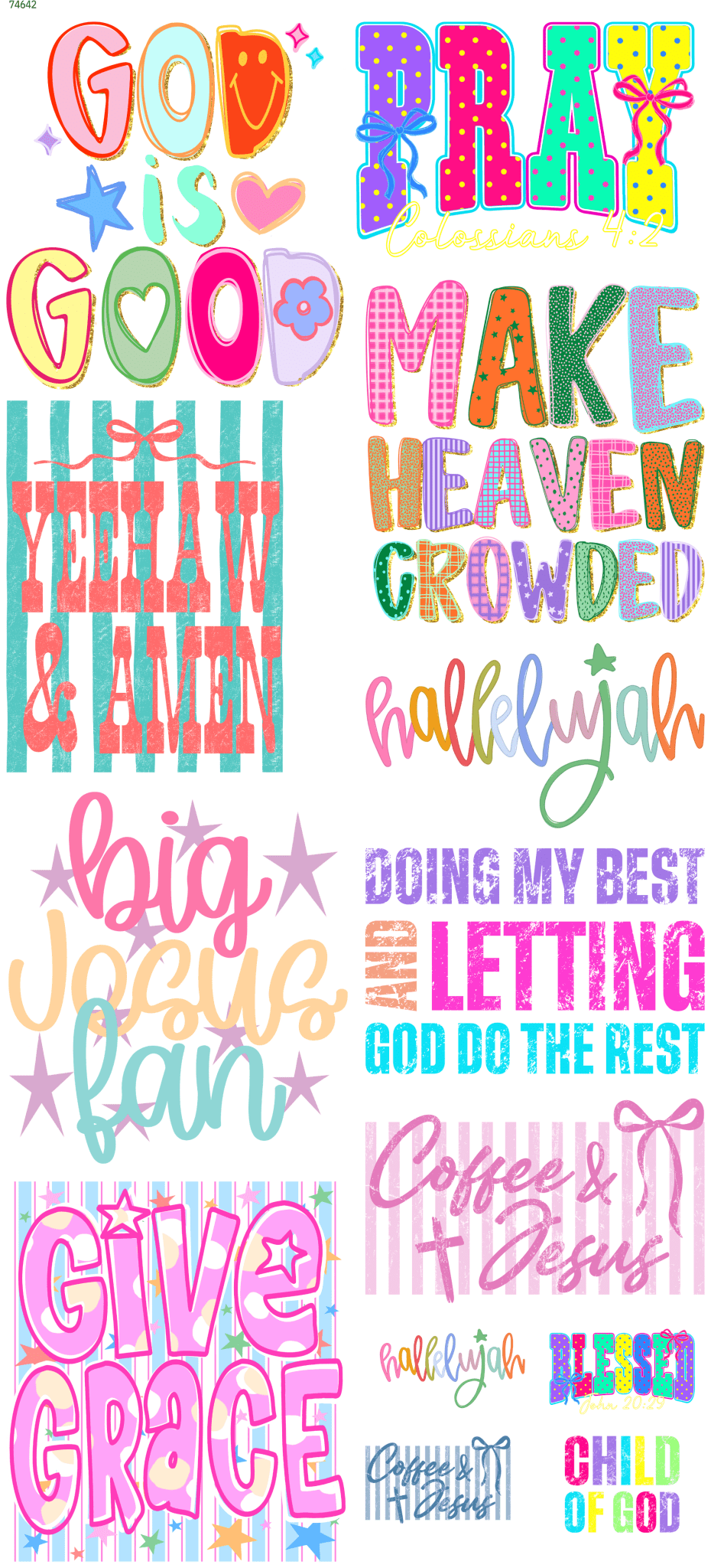 Bright Faith Pre-Made DTF Gangsheet - My Vinyl Craft