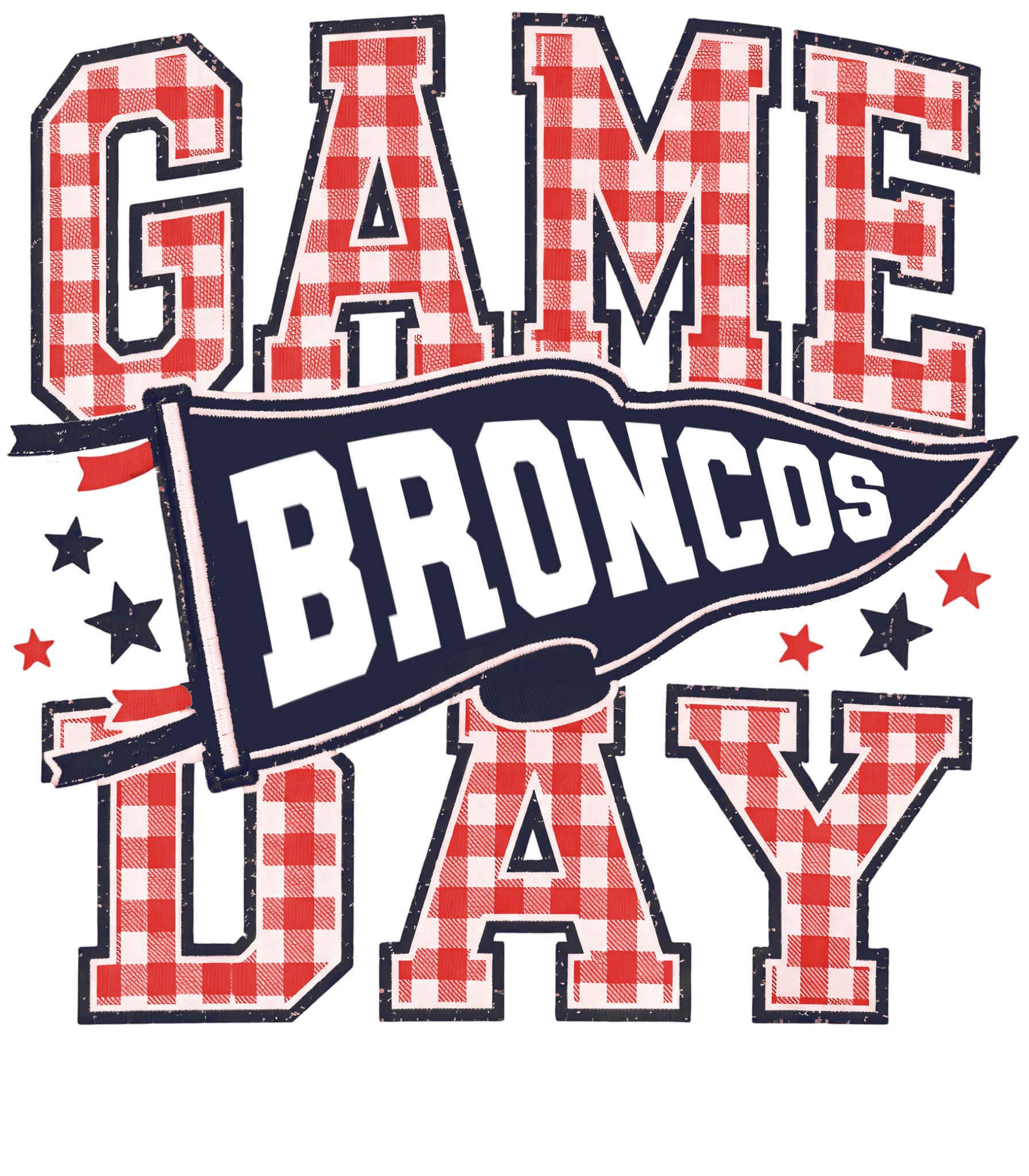 Broncos Gingham DTF transfer - My Vinyl Craft