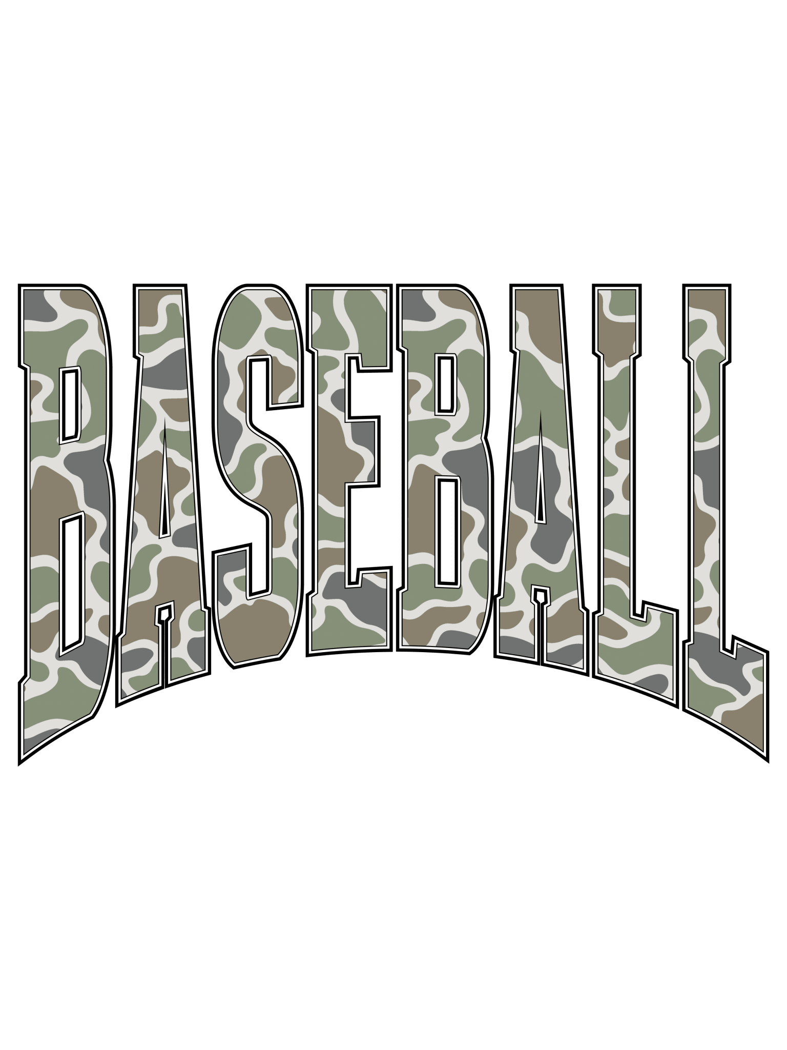 BS11 - Camo Baseball DTF Transfer - My Vinyl Craft