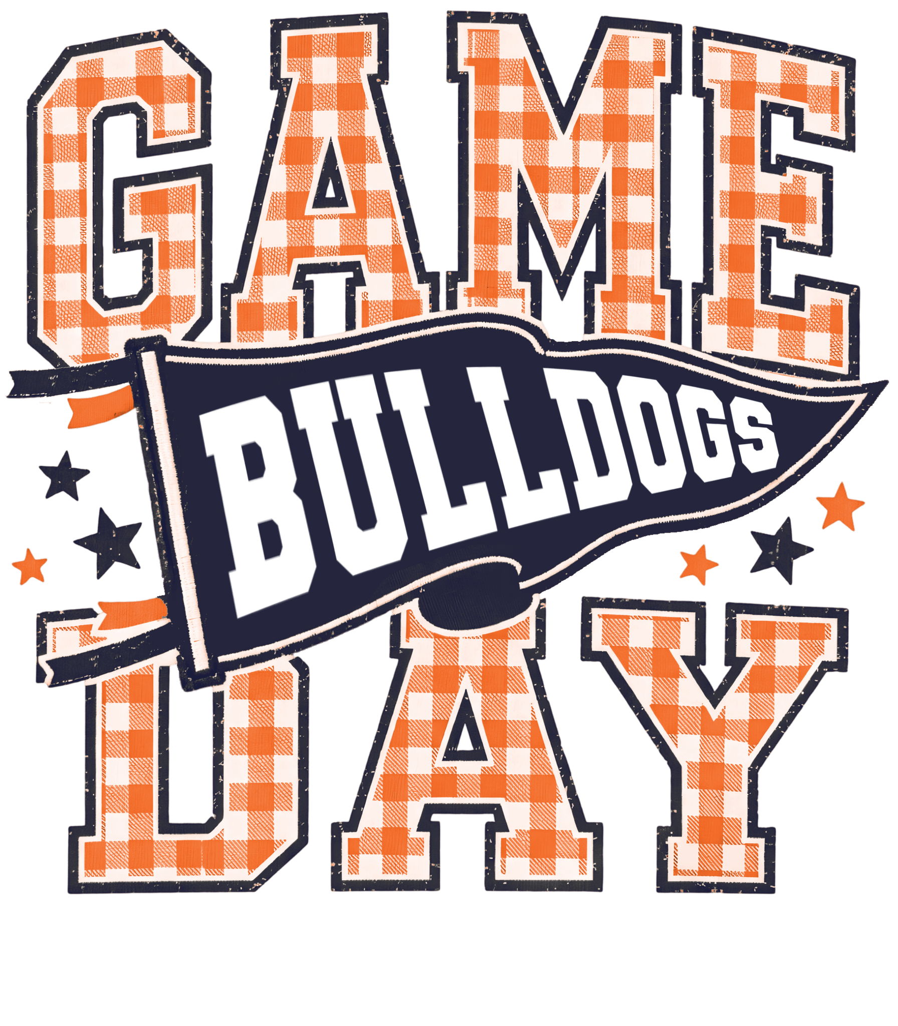 Bulldogs Gingham DTF Transfer - My Vinyl Craft