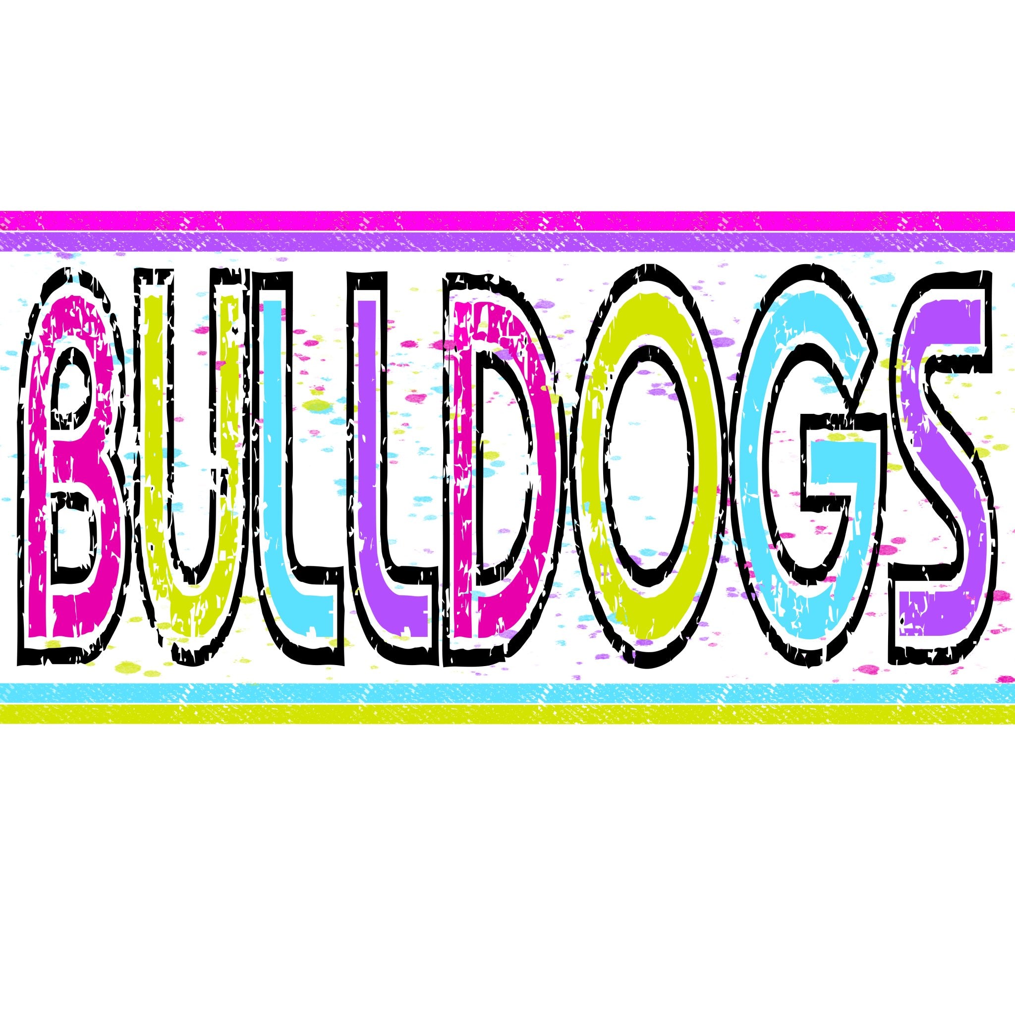 Bulldogs Splatter DTF Transfer - My Vinyl Craft