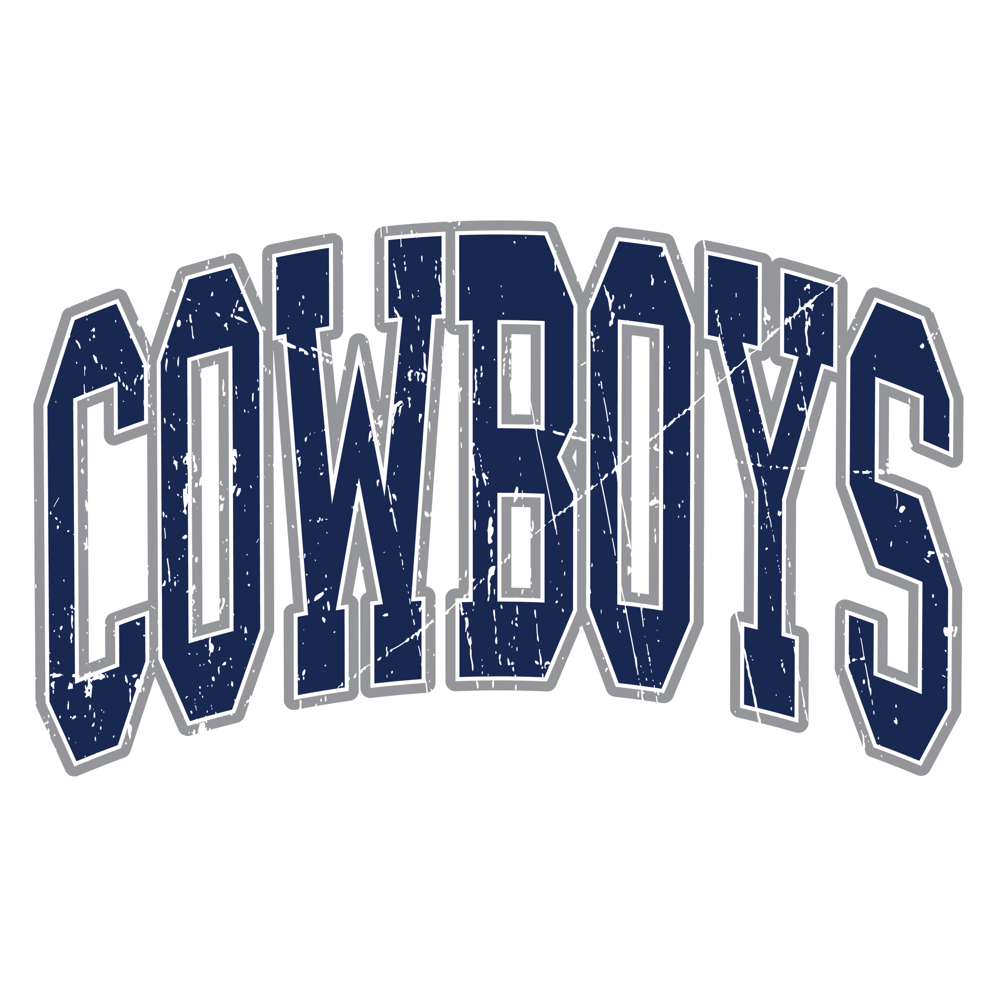 C5 - Cowboys Curved Varsity DTF Transfer - My Vinyl Craft
